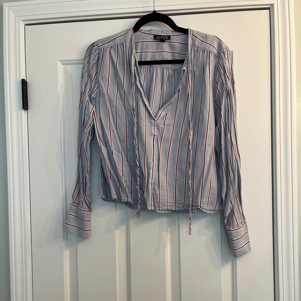 J. Crew Striped Blouse - Blue and Red
